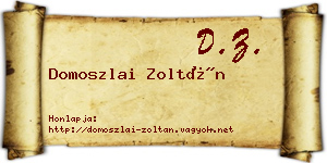 Domoszlai Zoltán névjegykártya