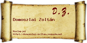 Domoszlai Zoltán névjegykártya