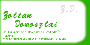 zoltan domoszlai business card